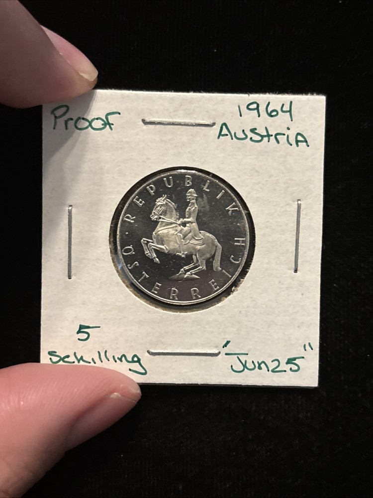 1964 Austria 5 Schilling Proof Silver “jun25”