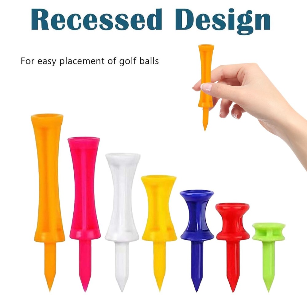 70 Pcs Golf Tees,Golf Step Down Tees Value Multiple Colors Size Bulk,Plastic ...
