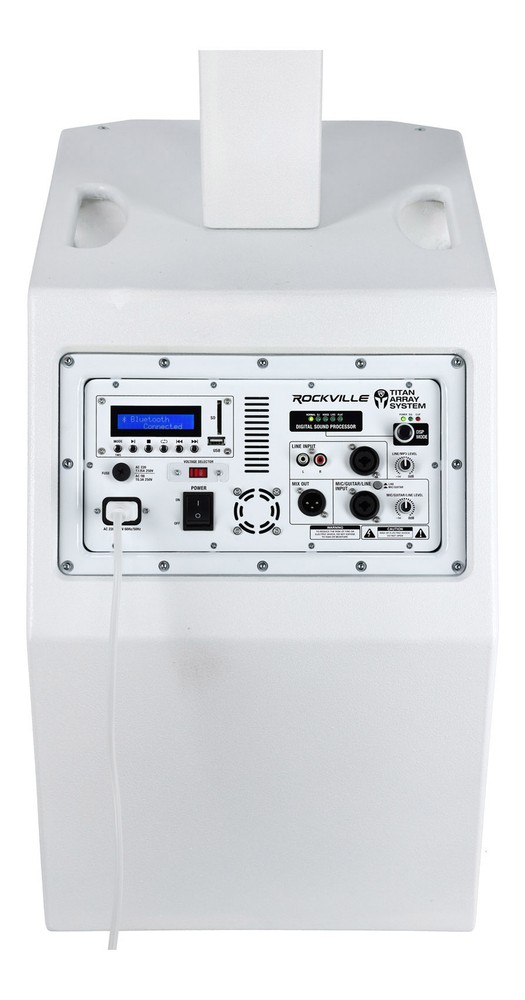 Rockville TITAN ARRAY SYSTEM WHITE Pro Powered Column Array Speaker Dual 10" Sub