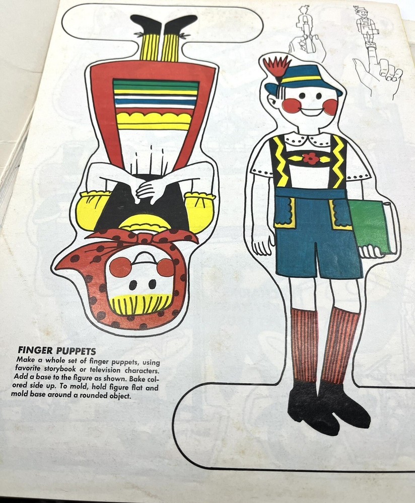 Vtg 1974 SHRINKY DINKS Refill Kit ONLY 5 Plastic SHEETS Left-Pattern Ideas Book