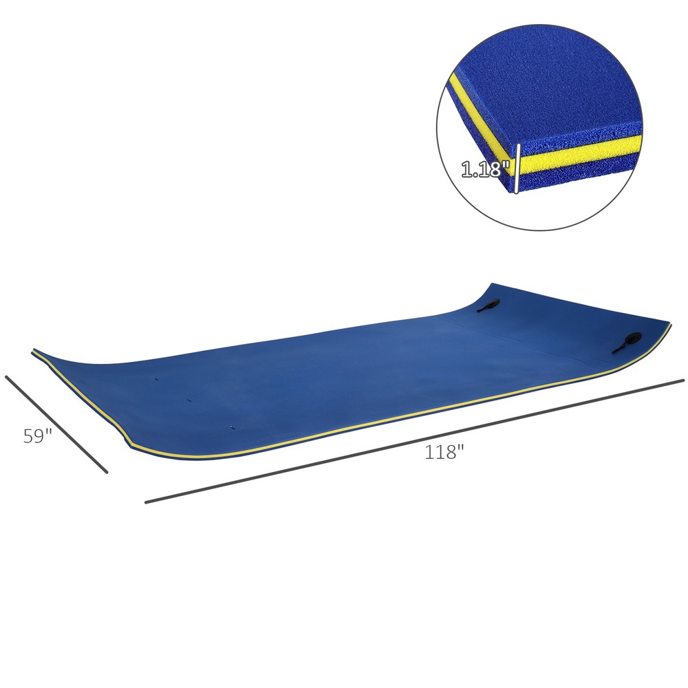 3-Layer Roll-Up Pool Floating Pad for Lake Ocean Swim Platform Water Mat Float