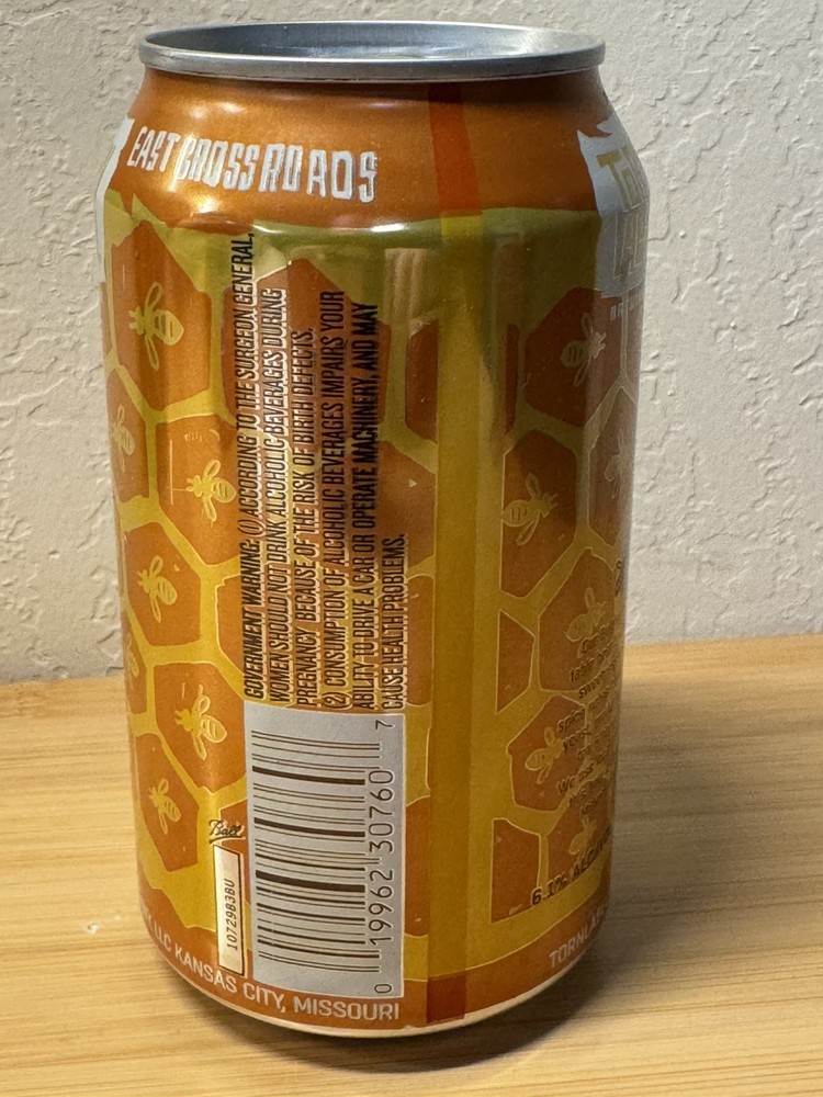 Monk & Honey Ale - Torn Label - Empty Beer Can Bottom Opened - KCMO