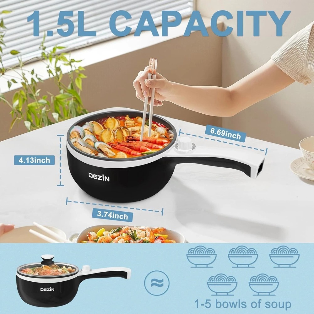 Versatile Mini Hot Pot 1.5L Power Adjustment