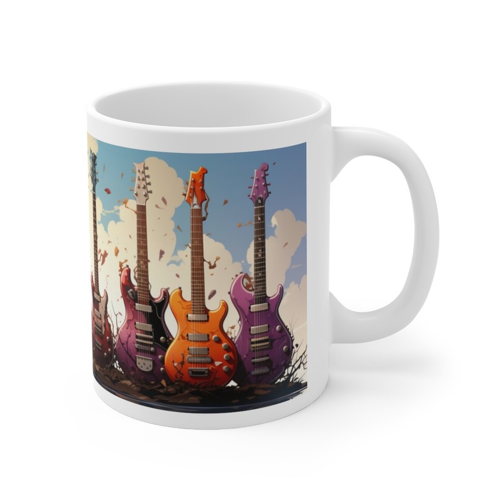 Strings & Sips: The Ultimate Guitar Lover's Mug White Ceramic Mug 11oz