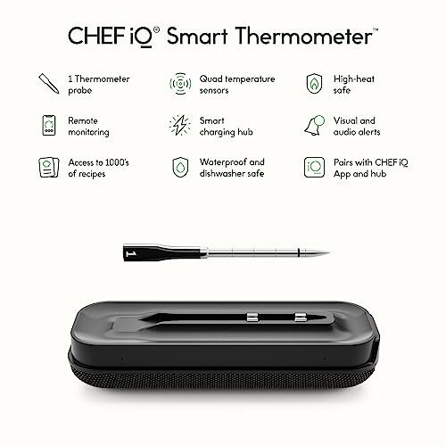 Smart Wireless Meat Thermometer with Ultra-Thin Probe Unlimited Range Bluetooth
