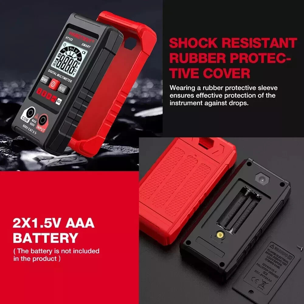 Digital Multimeter Voltmeter AC DC Volt Meter Ohmmeter Auto Range Tester w/Light