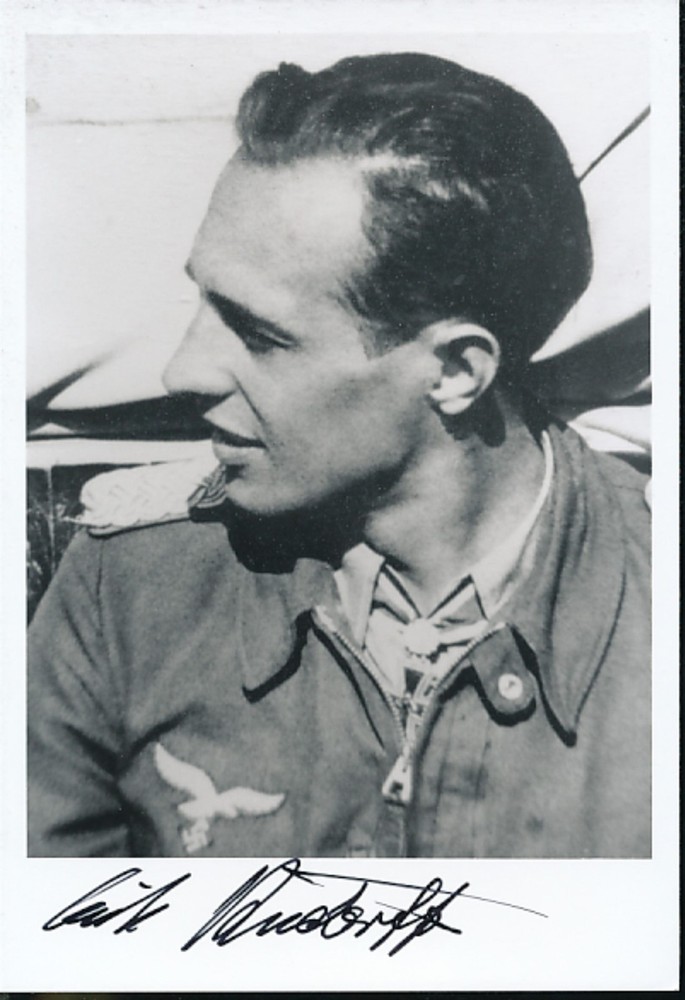 Erich Rudorffer-Luftwaffe Ace signed photo.