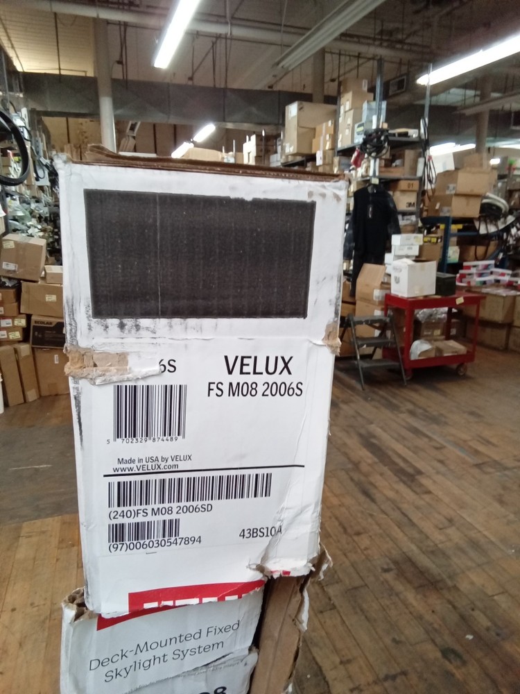 Velux Deck-Mounted Fixed Skylight System Integrated Solar-Powered Shade New