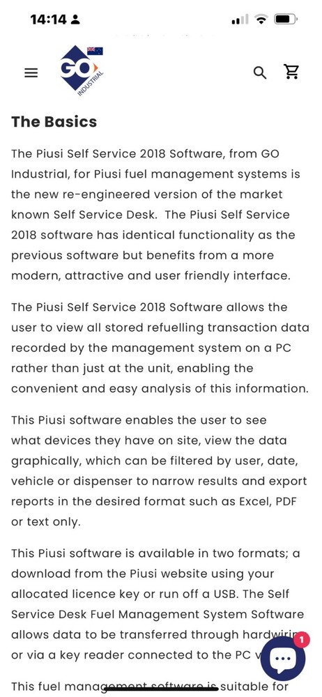 Piusi SSM 2.0 SELF SERVICE MANAGEMENT USB USED.