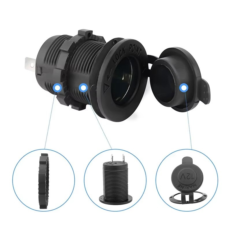 Cigarette Lighter Socket Power Outlet Socket Receptacle Car Motorcycle ATV 12v