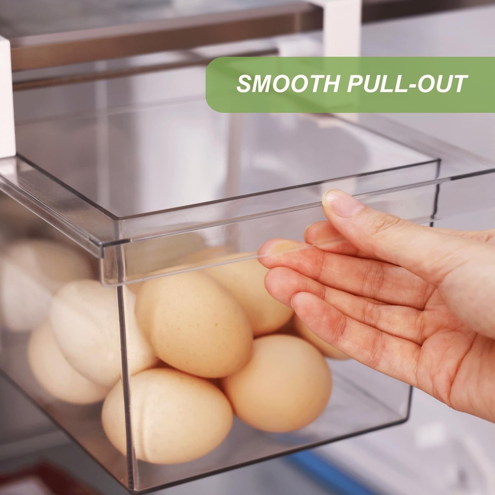 2 Pack Extra-Large Deli Drawer Organizer for Refrigerator Pull Out - Fridge