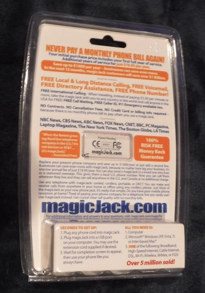 magic-jack A921 USB Phone Jack - NEW IN WRAP