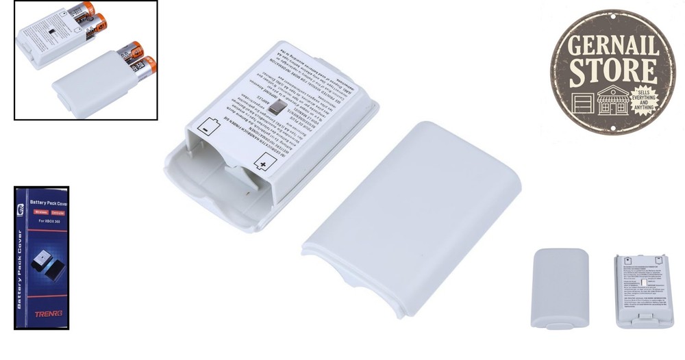 Rechargeable White Battery Pack Covers for Xbox 360 Controller - 2 Count