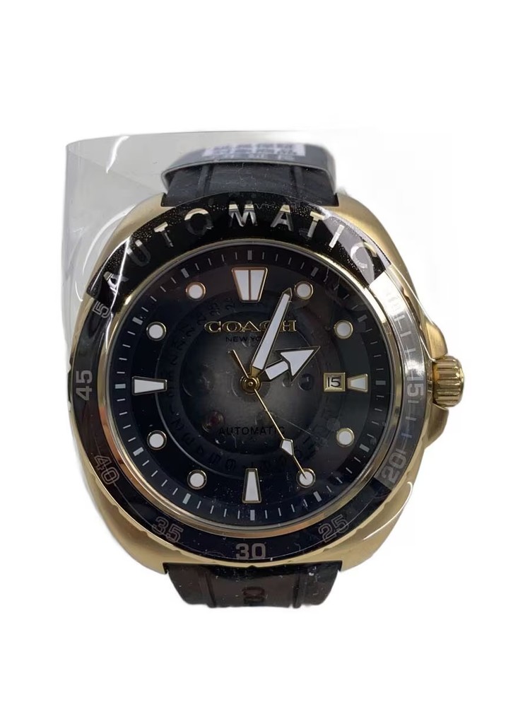 COACH CHARTER AUTOMATIC 44MM Automatic Watch Analog Rubber Black Gold