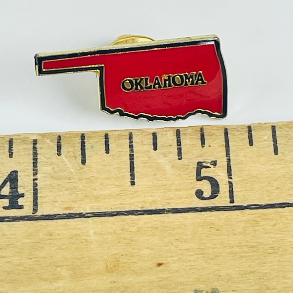 Oklahoma State Outline Pinback Button 1.5" Wide State Shape