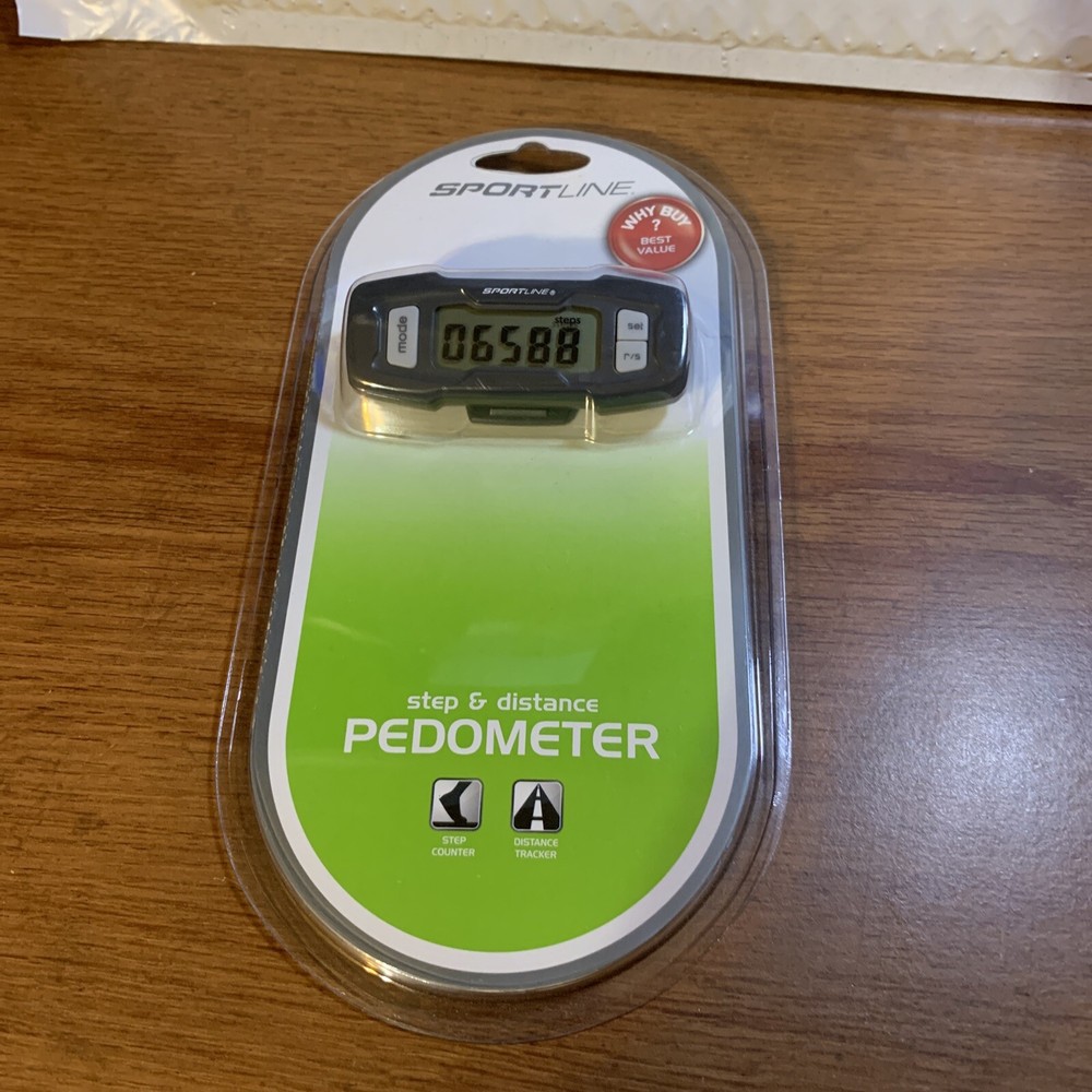 Sportline Step & Distance Pedometer NEW Digital Step Counting Device Exercise