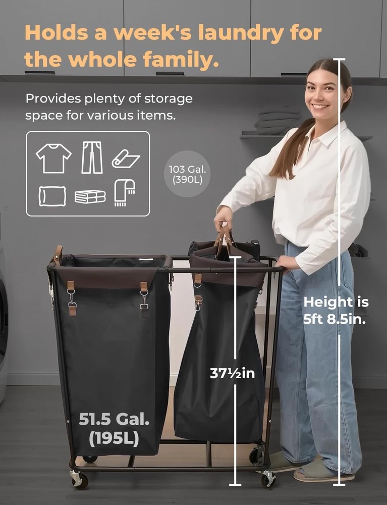 Multi-Functional Clothes Sorter with 2 Sections, Perfect for Organization