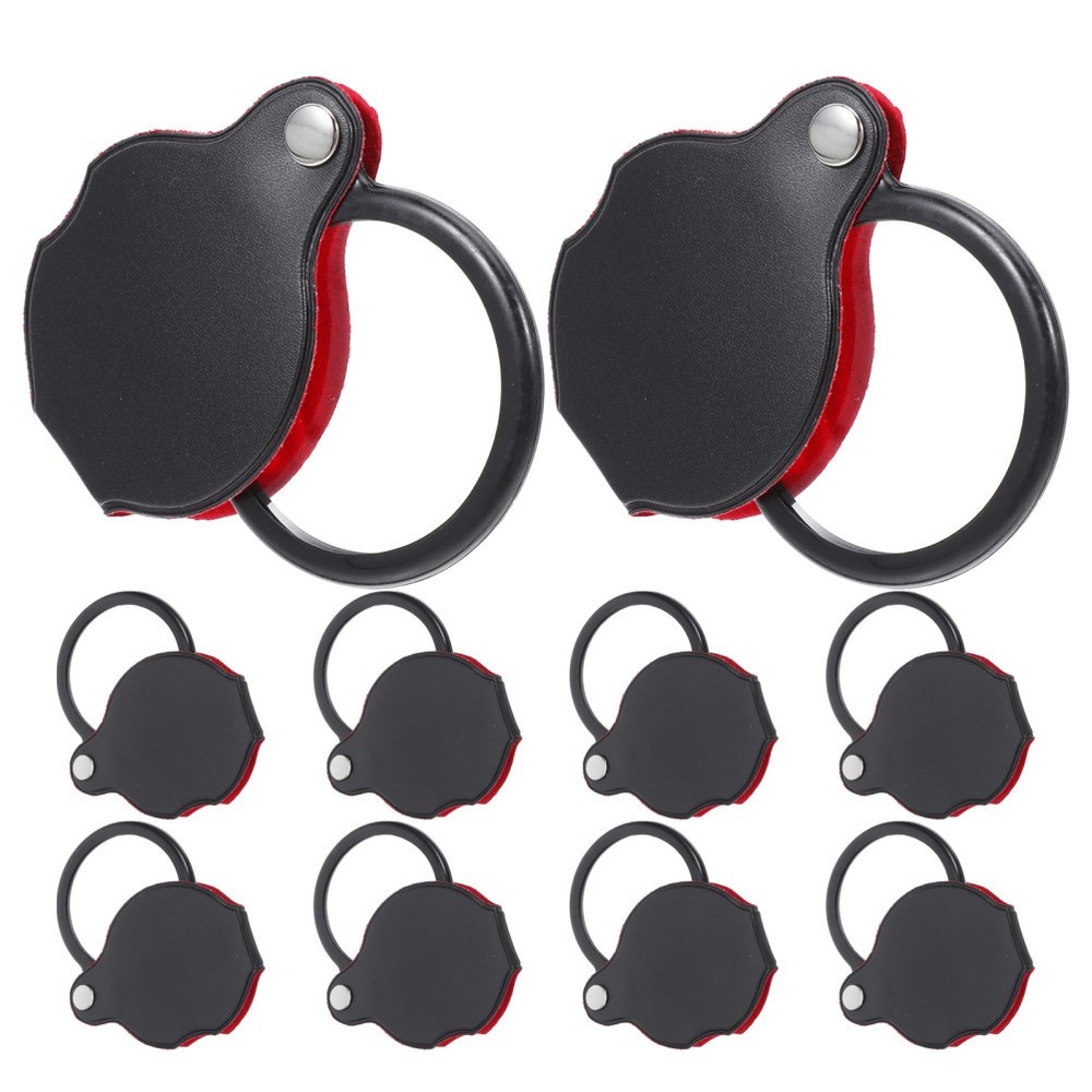10 Pcs Mini Folding Magnifying Lenses Handheld Rotating Magnifier