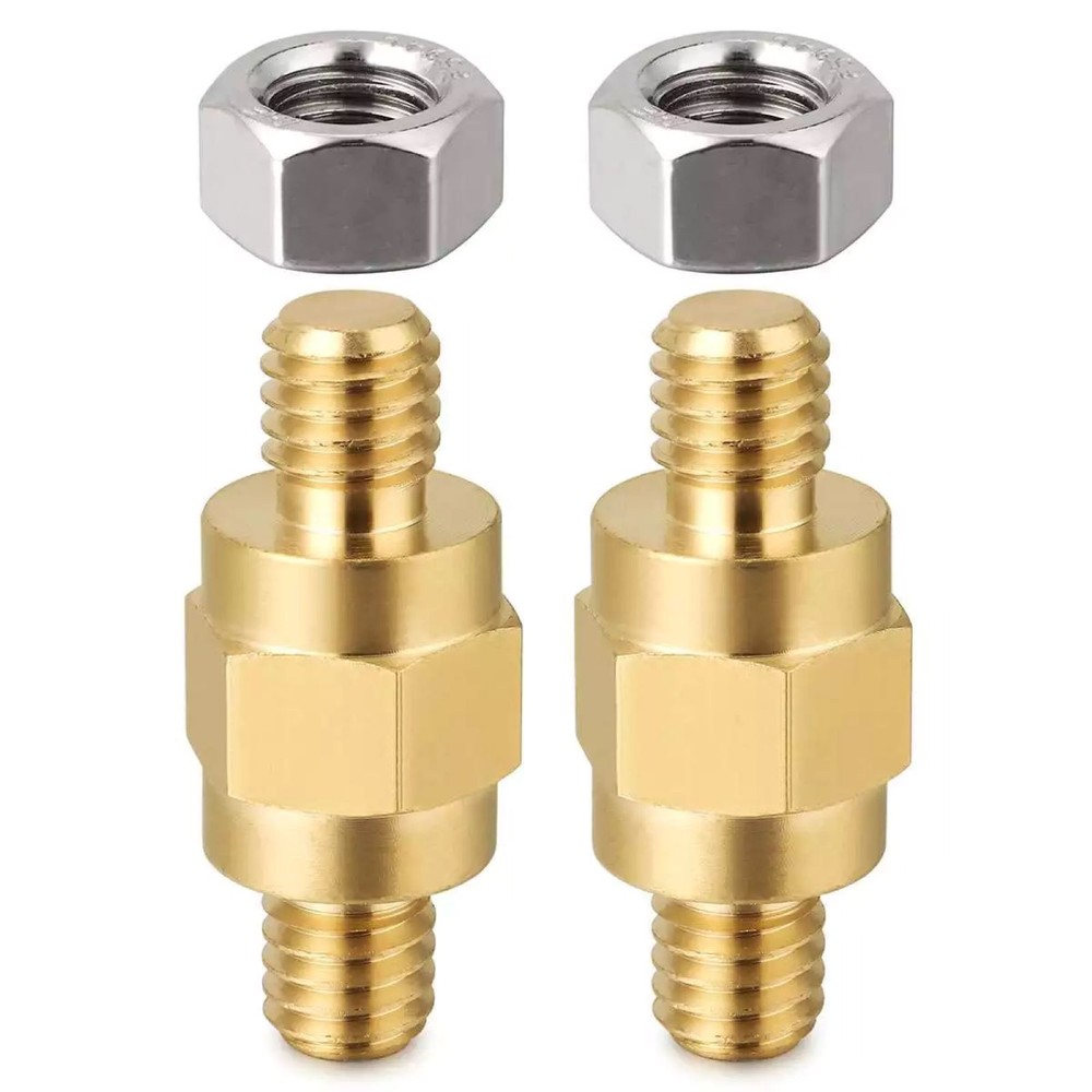 2pcs 3/8"-16 Male Thread Side Post Brass Stud For 3/8" Nut Inner Diameter