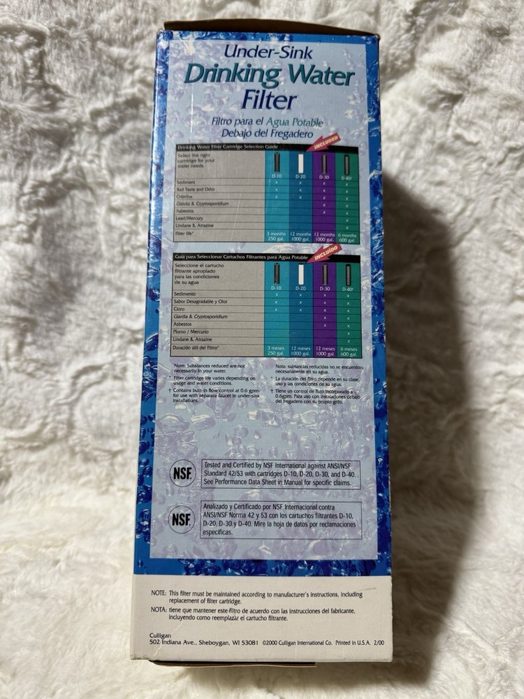 Culligan Under-Sink Drinking Water Filter Model US-600