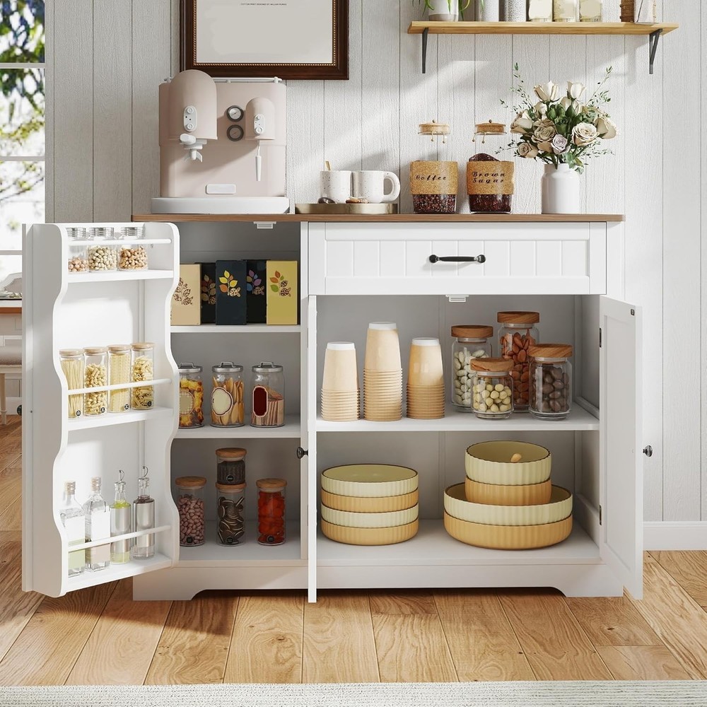 Kitchen Coffee Bar Cabinet with Storage Kitchen Sideboard Buffet Cabinet with...