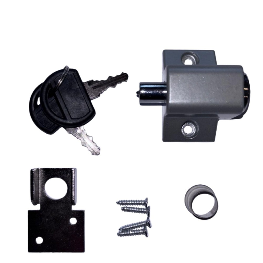 TradeBase Mini Push Lock Window | Door | Silver Grey