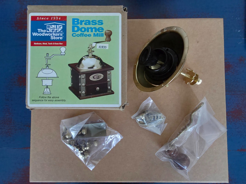 Coffee Grinder Hardware Kit, Dome Type, Brass, New in original Packaging.