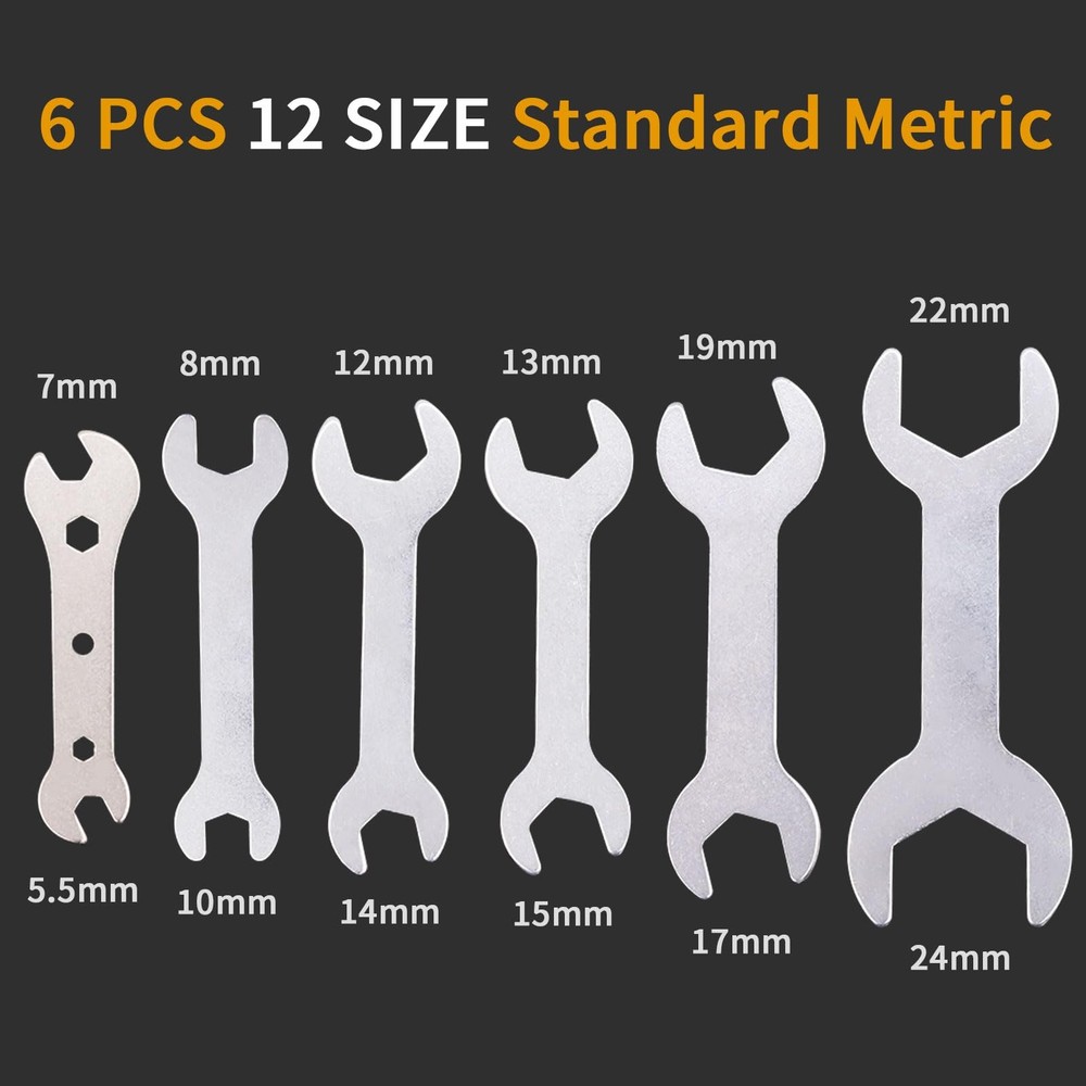 6 PCS Ultra Thin Galvanizing Double Headed Wrench Set - Open-End Mini Wrench ...