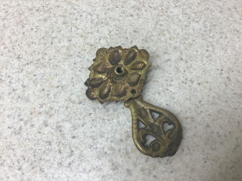 Vintage Drop Drawer/Cabinet Pull Nice old Ornate Pull Marked F 1333