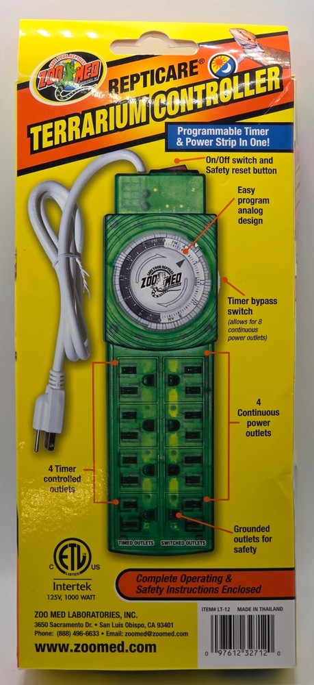 Repticare Terrarium Controller - Programmable | Timer and Power Strip in One NEW