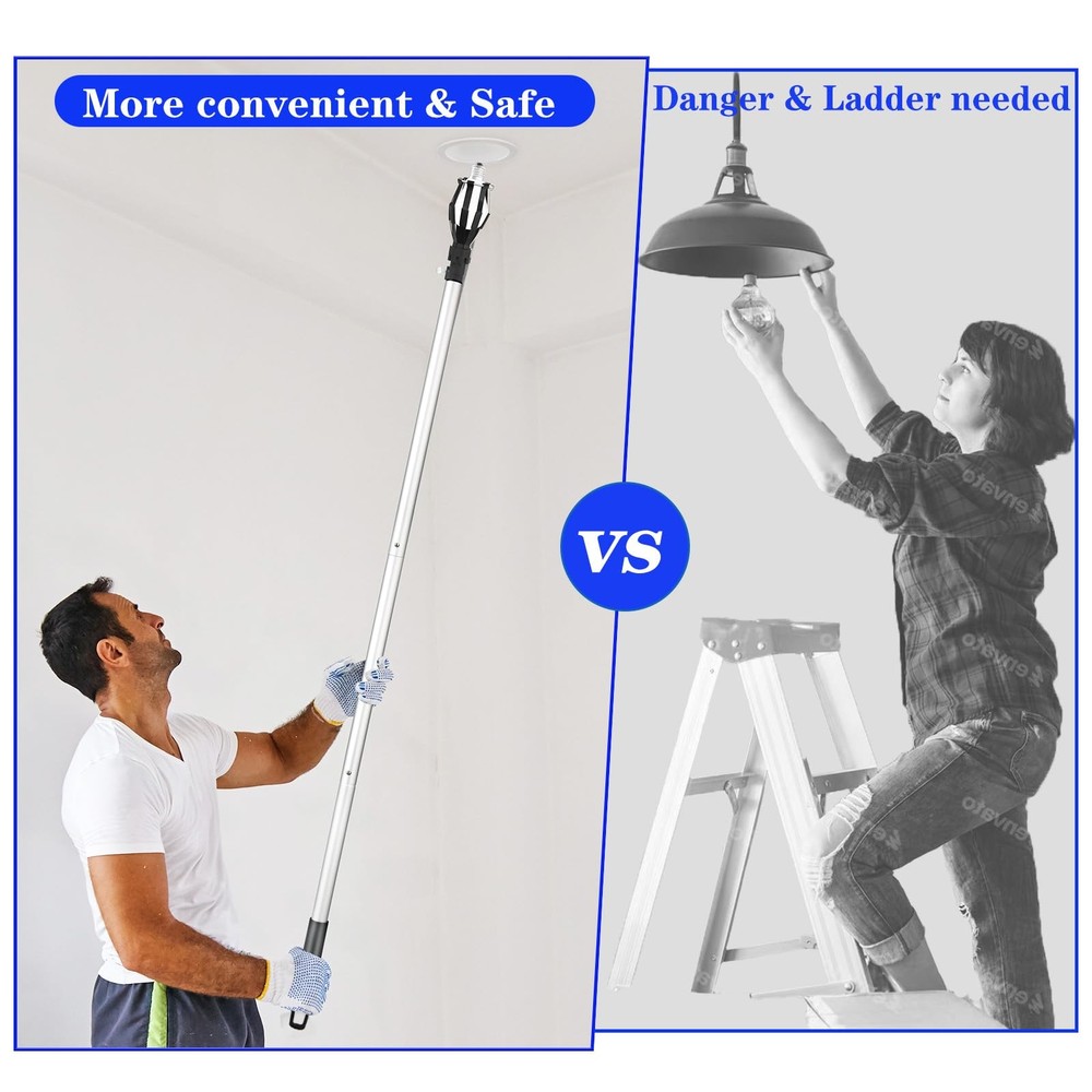 Uniarmoire 12 FT Light Bulb Changer for High Ceilings, Pole Changer Tool