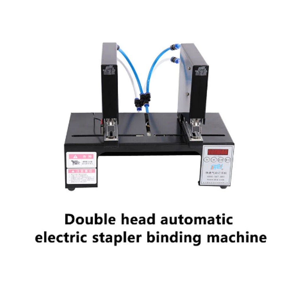 Pneumatic Stapler Double Head Automatic Electric Stapler Binding Machine 110V