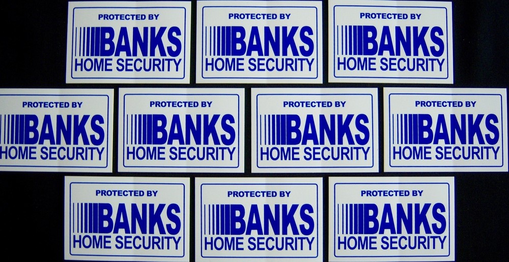 6 BANKS SECURITY....... WINDOW DECALS