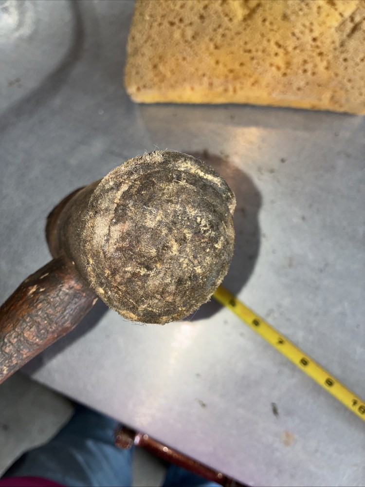 Vintage Rawhide Split Head Cast Iron Mallet Hammer