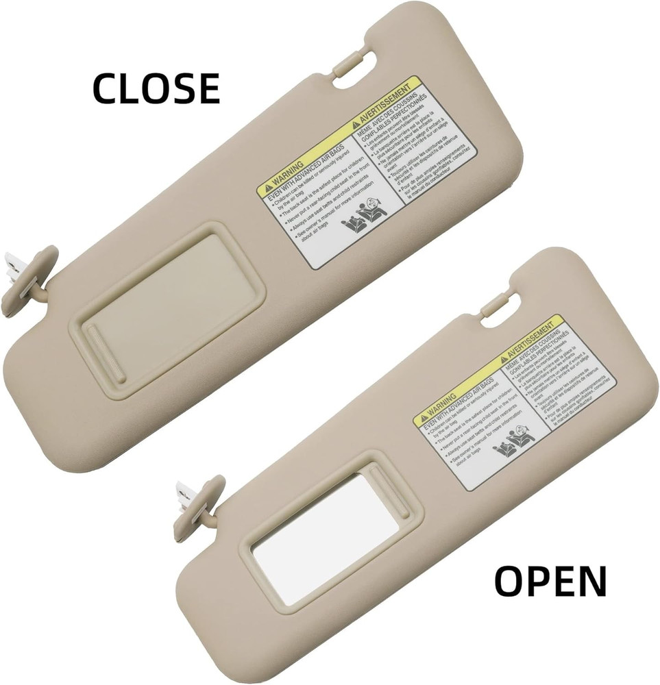 2008-2013 Toyota Highlander Front Left Driver Side Sun Visor w/ Light Beige