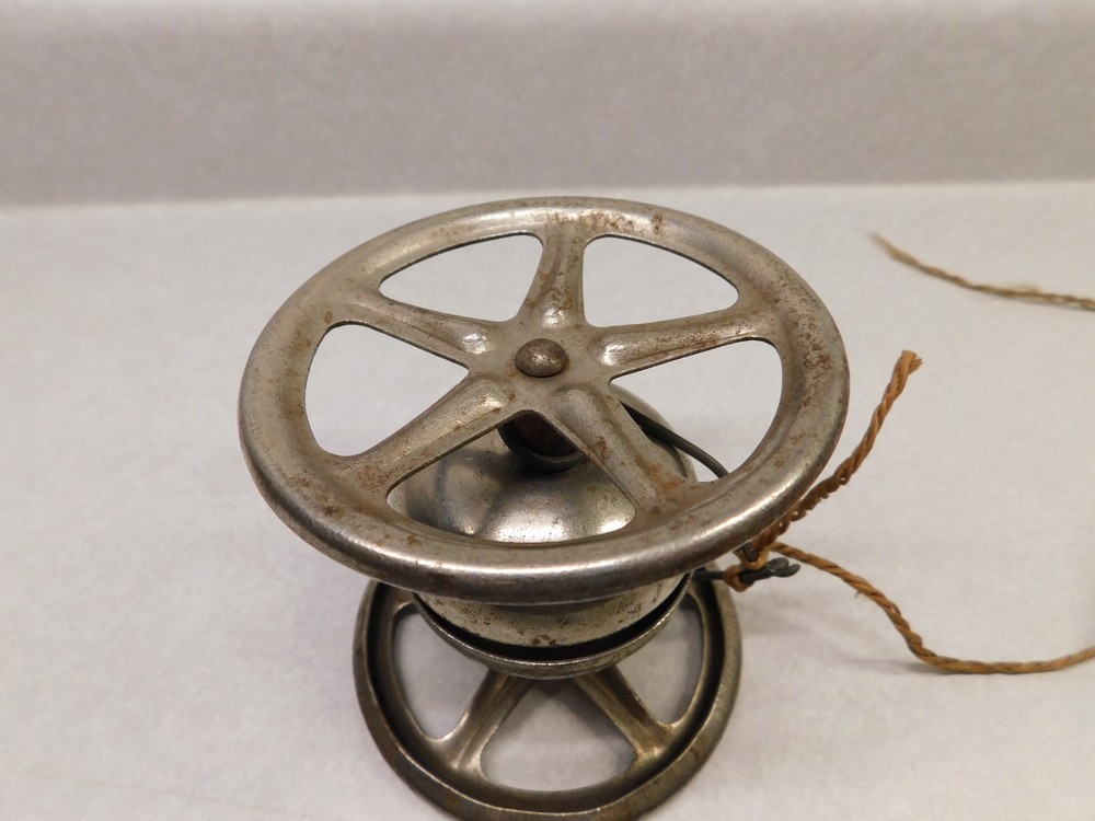 Vintage Steel Pull Toy, Wheels, Bell Ringing