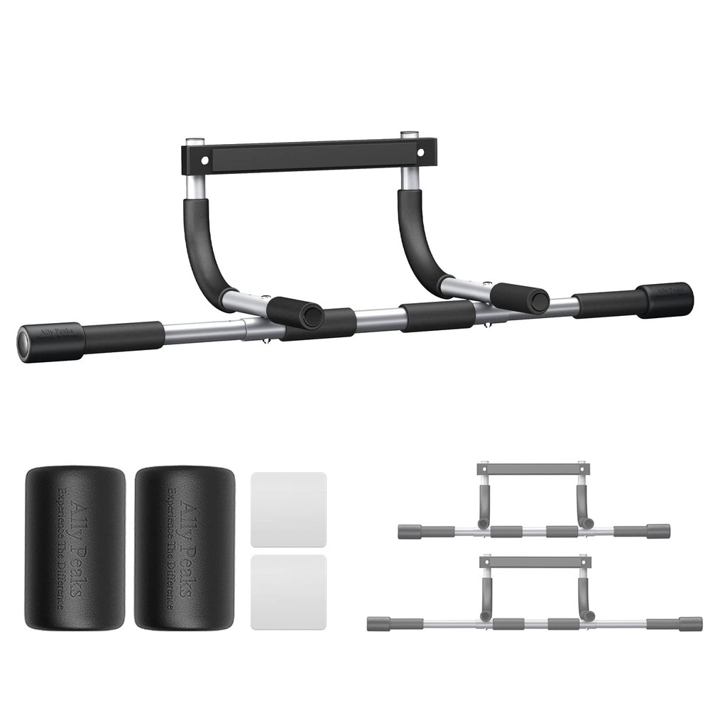 Ally Peaks Pull Up Bar for Doorway,Multiple Levels Width Adjustable silver