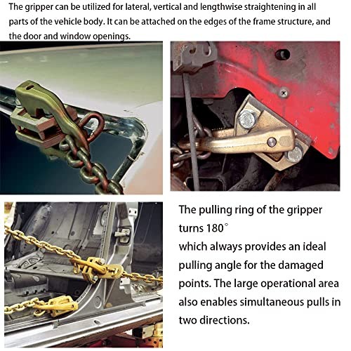 Self Tightening Clamp Puller, 5 Ton Right-Angle Two-Way Auto Body Pull Clamp,