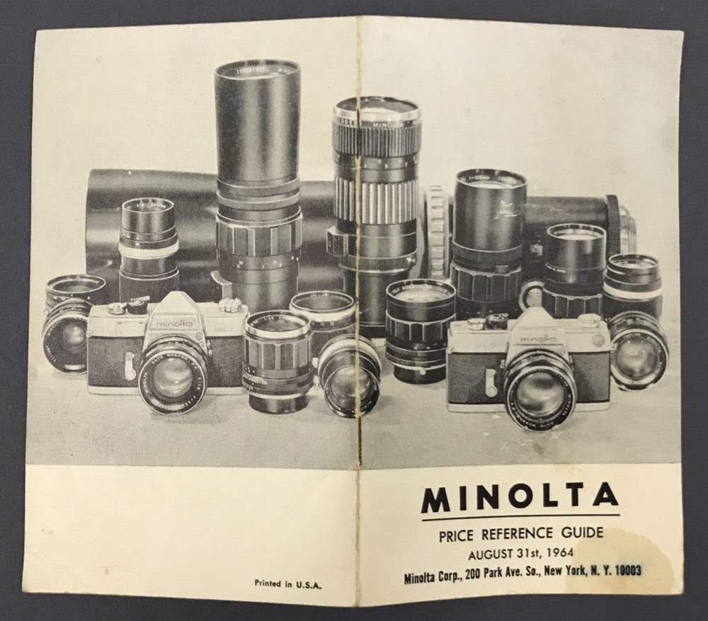 Minolta Price Reference Guide - 1964 - Collectable