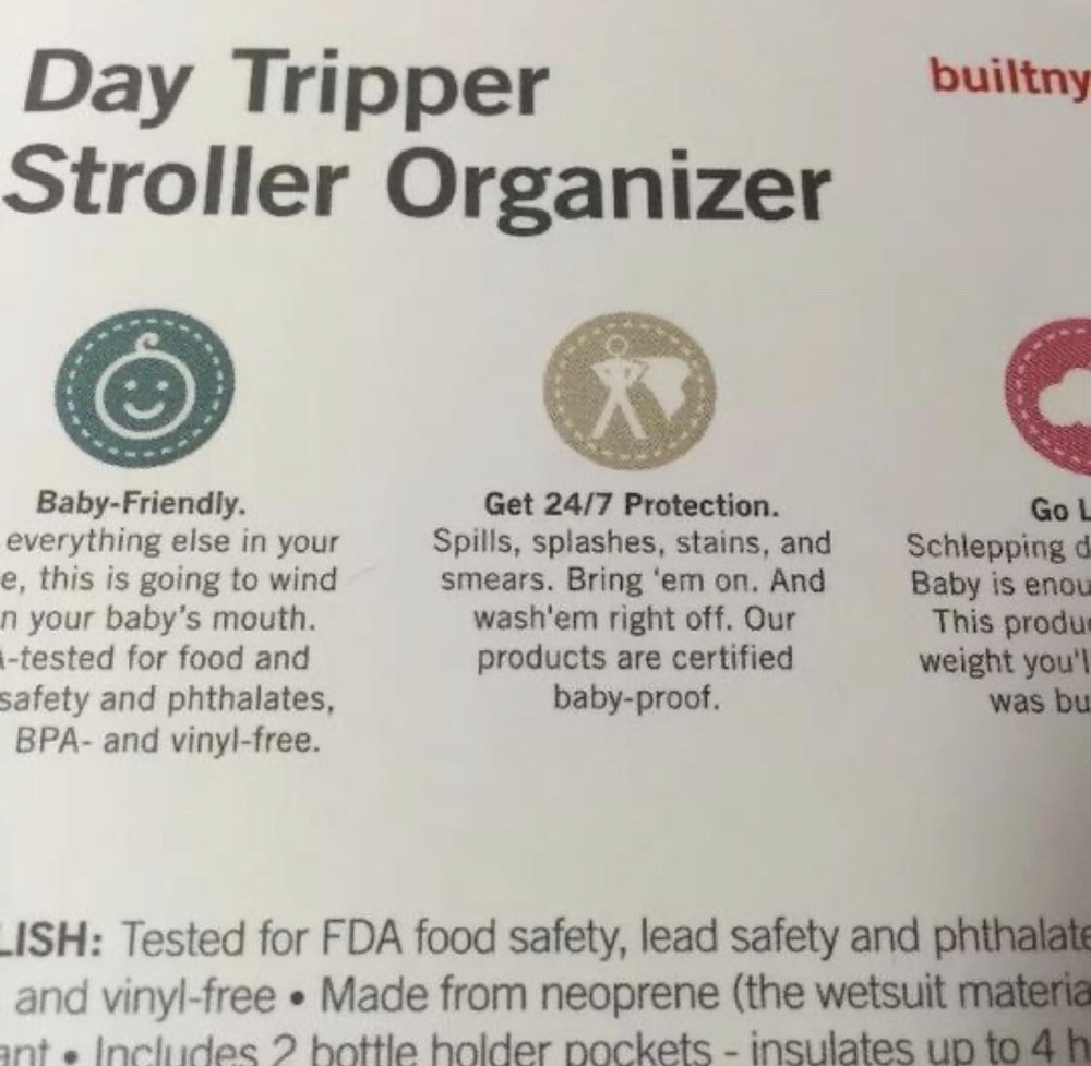 NEOPRENE STROLLER ORGANIZER BUILT NY "DAY TRIPPER" NEW
