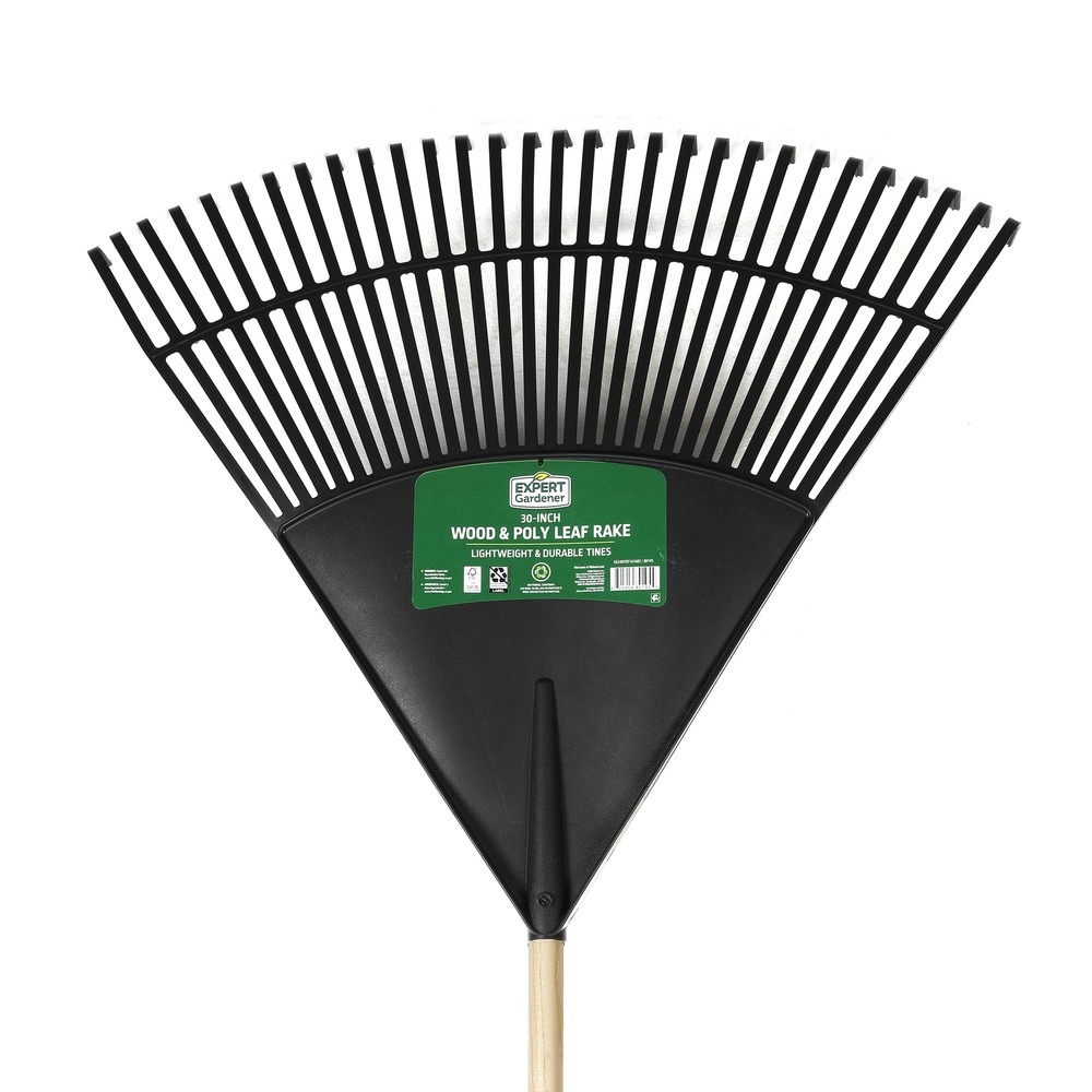 30-inch Wood and Poly Leaf Rake