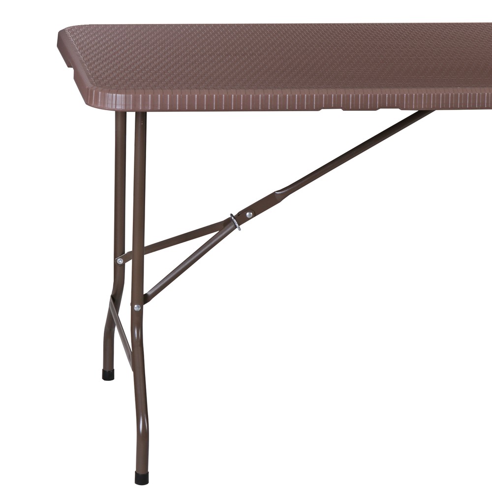 6ft Portable Plastic Picnic Table with Handle Fold in Half for Party Dining