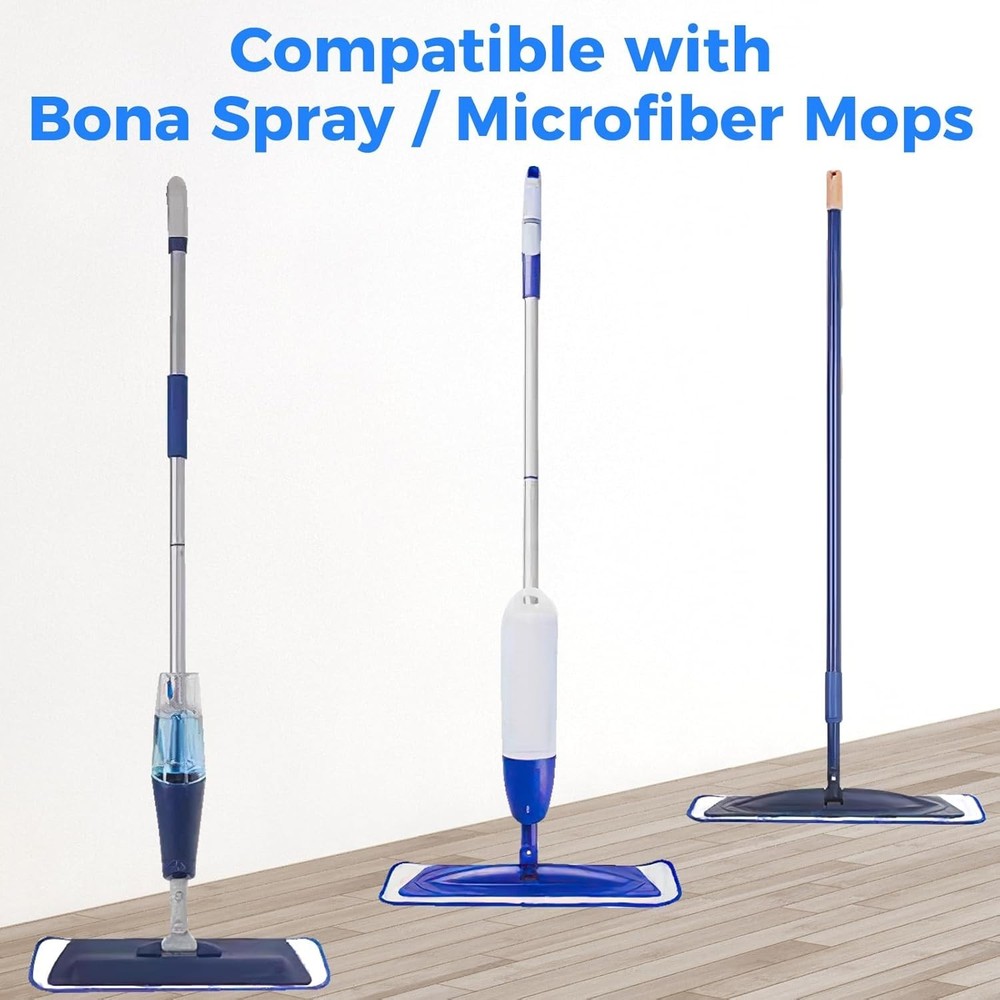 4-Pack Washable Microfiber Mop Pad Refills for Bona - 18-Inch Cleaning Solution