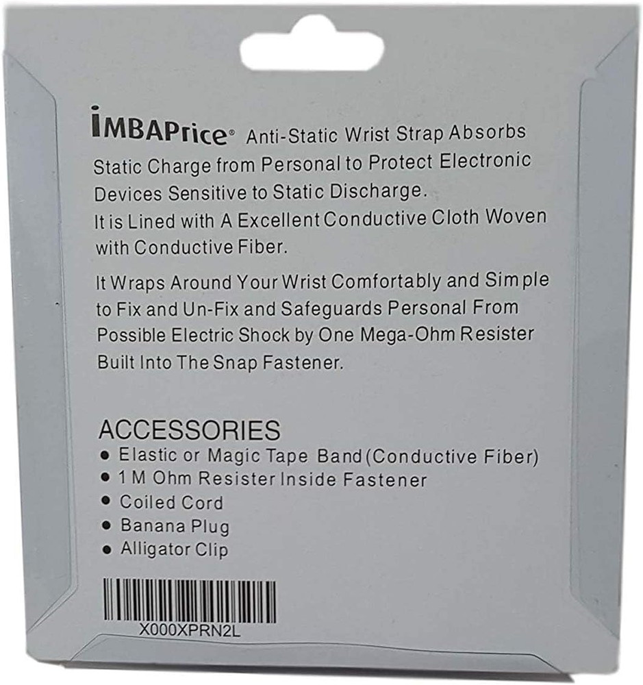 Anti-Static Adjustable Grounding Wrist Strap Components Black, Yellow