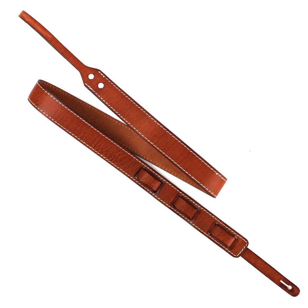 Walker & Williams M-14 Saddle Tan Premium Grain Leather Mandolin Strap