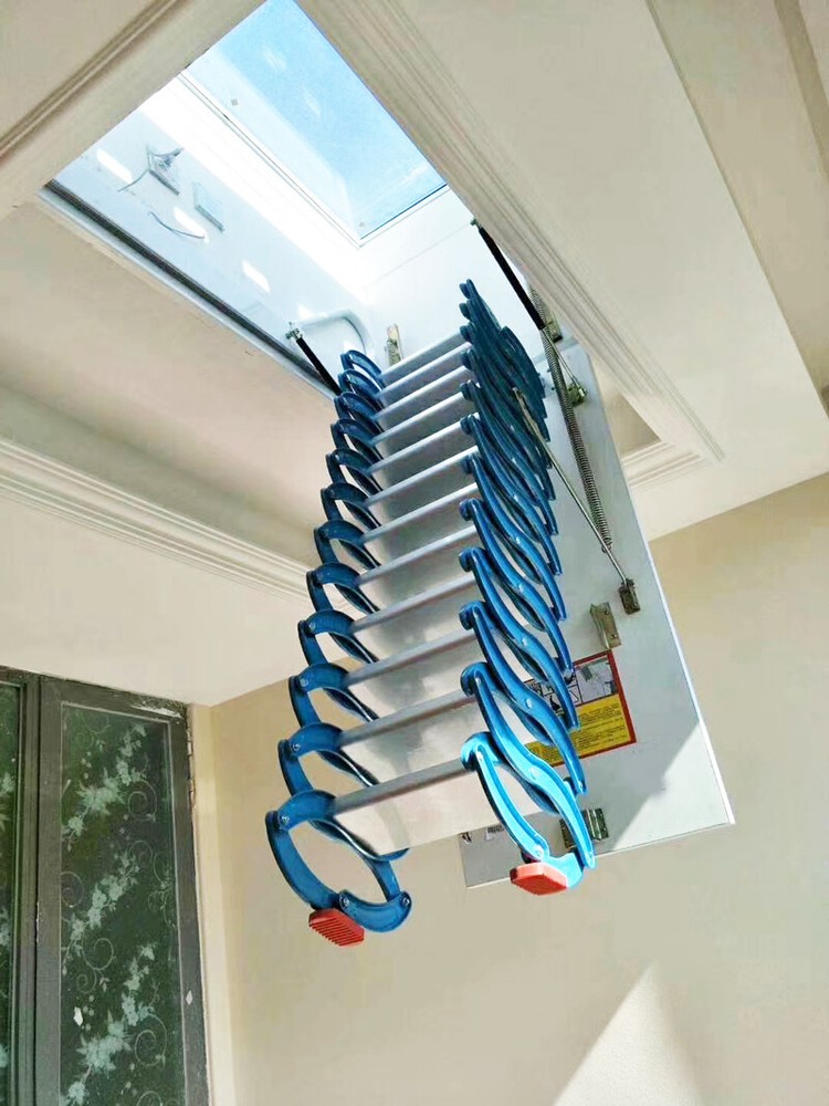Attic Ceiling Folding Loft Ladder,Hidden Loft Stairs,Max9.8ft Pulldown Extension