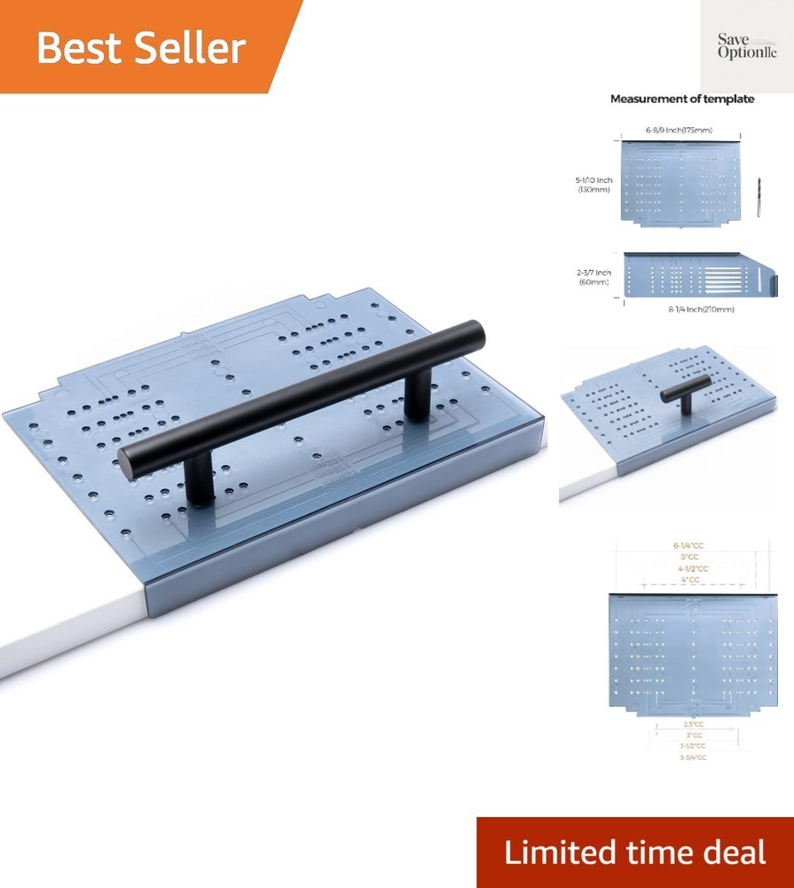 Multi-Size Cabinet Handle Template with Drilling Kit for Precise Installations