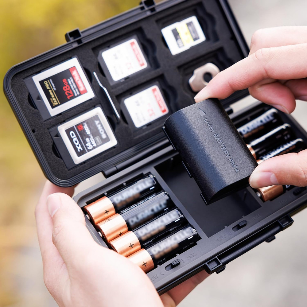 JJC Multi-Function Camera Battery Memory Card Storage Case for 6 SD Card,6