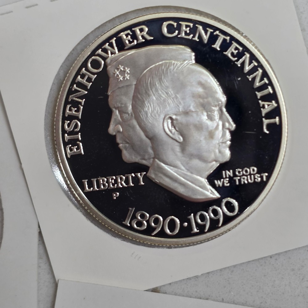 1990-P Eisenhower Centennial $1 Silver Proof Commemorative Uncirculated Dollar