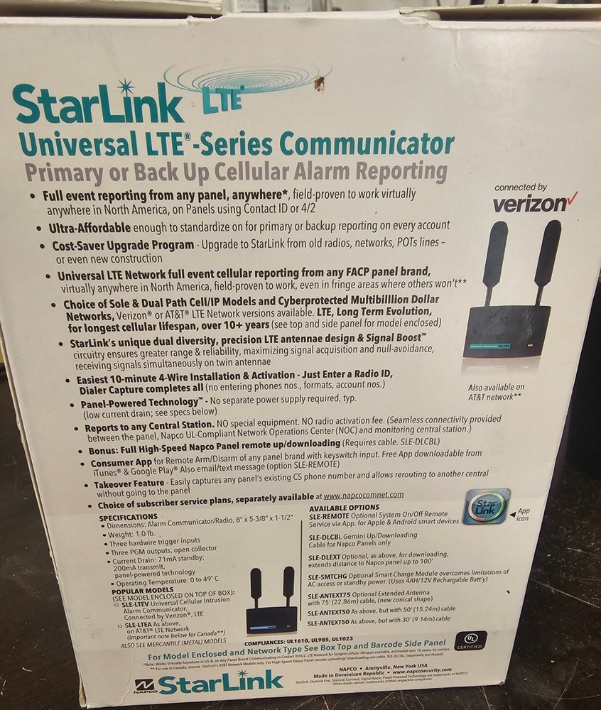 Napco StarLink Sole Path Verizon LTE Cellular Communicator